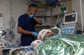 Ukrainian Medics Assist Wounded Soldier in Kharkiv