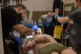 Ukrainian Medics Assist Wounded Soldier in Kharkiv