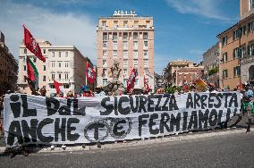Violent Clashes at Security Bill Protest in Rome