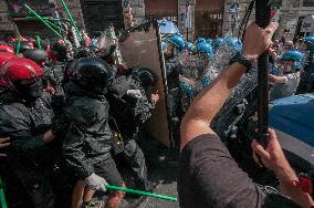 Violent Clashes at Security Bill Protest in Rome