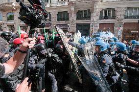 Violent Clashes at Security Bill Protest in Rome