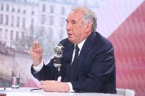 Exclusive - Francois Bayrou On RMC/BFMTV - Paris