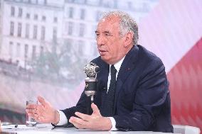 Exclusive - Francois Bayrou On RMC/BFMTV - Paris