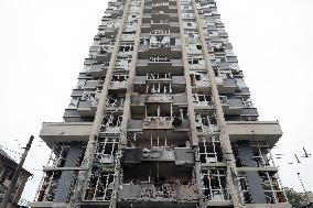 Impact of Russian overnight attack in Shevchenkivskyi district of Kyiv