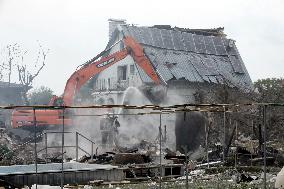 Aftermath of Russian night attack on Markhalivka village