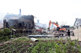 Aftermath of Russian night attack on Markhalivka village