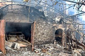 Aftermath of Russian night attack on Markhalivka village