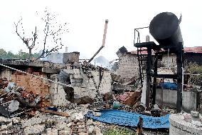 Aftermath of Russian night attack on Markhalivka village