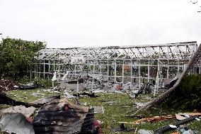 Aftermath of Russian night attack on Markhalivka village
