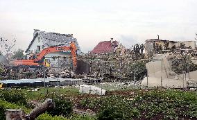 Aftermath of Russian night attack on Markhalivka village