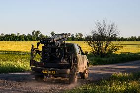 Artillery crew of Rifle Battalion special unit on a combat mission