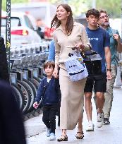 Pregnant Karlie Kloss And Her Son Out - NYC