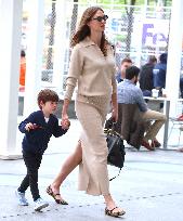 Pregnant Karlie Kloss And Her Son Out - NYC