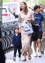 Pregnant Karlie Kloss And Her Son Out - NYC