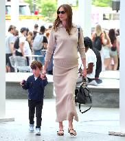 Pregnant Karlie Kloss And Her Son Out - NYC