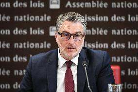 Florent Boudie at an examination session at the National Assembly in Paris - FA
