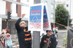 Demonstration during Carrefour Group Annual General Meeting - Massy