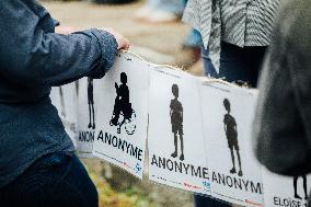Demonstration Outside Le Scouarnec Trial - Vannes
