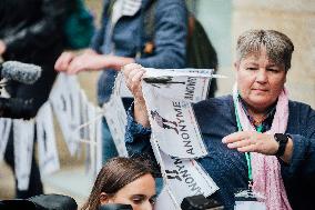 Demonstration Outside Le Scouarnec Trial - Vannes