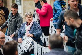 Demonstration Outside Le Scouarnec Trial - Vannes