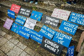 Demonstration Outside Le Scouarnec Trial - Vannes