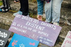 Demonstration Outside Le Scouarnec Trial - Vannes