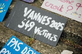 Demonstration Outside Le Scouarnec Trial - Vannes