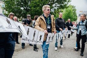 Demonstration Outside Le Scouarnec Trial - Vannes