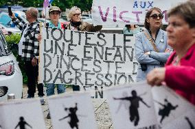 Demonstration Outside Le Scouarnec Trial - Vannes