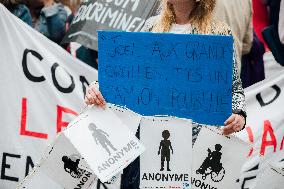 Demonstration Outside Le Scouarnec Trial - Vannes