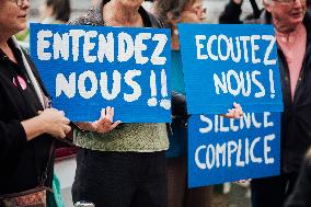 Demonstration Outside Le Scouarnec Trial - Vannes