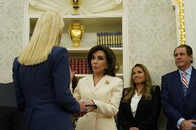 Trump Participates in a Swearing-In Ceremony for Jeanine Pirro