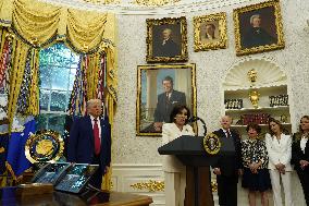 Trump Participates in a Swearing-In Ceremony for Jeanine Pirro