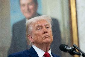 Trump Participates in a Swearing-In Ceremony for Jeanine Pirro