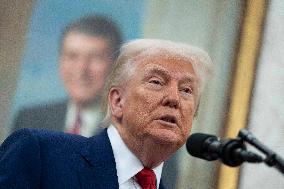 Trump Participates in a Swearing-In Ceremony for Jeanine Pirro