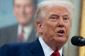 Trump Participates in a Swearing-In Ceremony for Jeanine Pirro