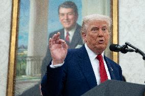 Trump Participates in a Swearing-In Ceremony for Jeanine Pirro