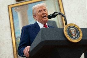 Trump Participates in a Swearing-In Ceremony for Jeanine Pirro