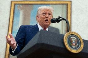 Trump Participates in a Swearing-In Ceremony for Jeanine Pirro