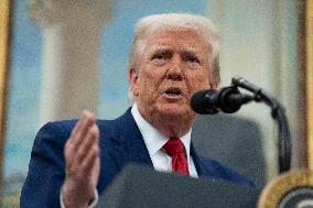 Trump Participates in a Swearing-In Ceremony for Jeanine Pirro