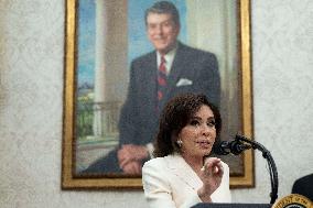 Trump Participates in a Swearing-In Ceremony for Jeanine Pirro