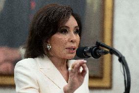 Trump Participates in a Swearing-In Ceremony for Jeanine Pirro