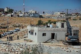 Demolishing Home and Barn in Hebron - West Bank