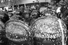 Retirees Protest Clashes With Police Outside National Congress - Buenos Aires