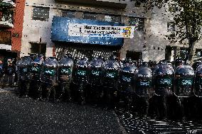Retirees Protest Clashes With Police Outside National Congress - Buenos Aires