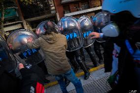 Retirees Protest Clashes With Police Outside National Congress - Buenos Aires