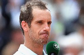 French Open - Richard Gasquet Gets Commemorative Trophy