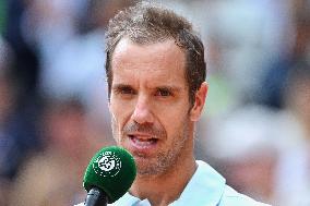 French Open - Richard Gasquet Gets Commemorative Trophy