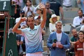 French Open - Richard Gasquet Gets Commemorative Trophy