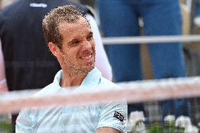 French Open - Richard Gasquet Gets Commemorative Trophy